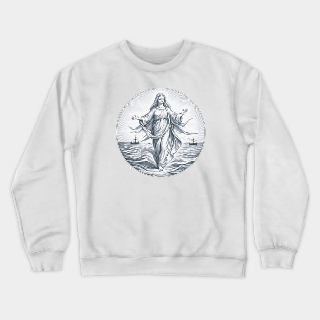 Maria Stella Maris Crewneck Sweatshirt by Beltschazar